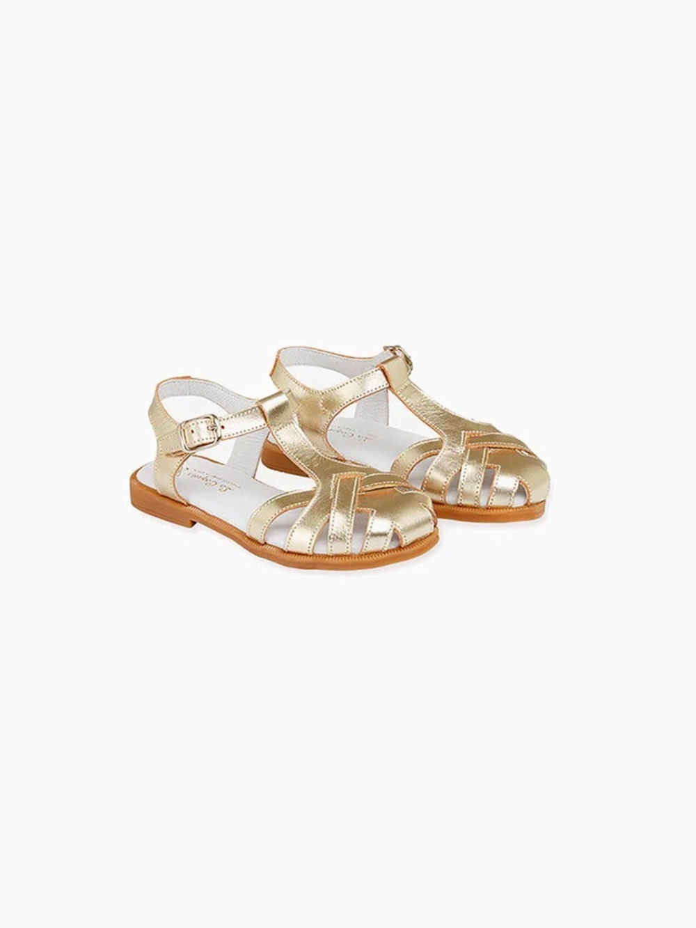 La Coqueta Sophia Sandal Metallic Gold Leather Girls Sandals | EU 26 - Picture 4 of 15